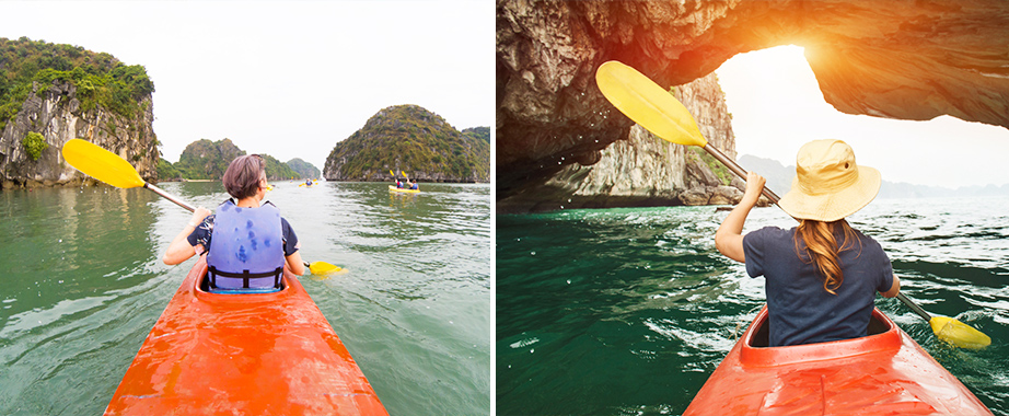 Kayaking in Halong Bay