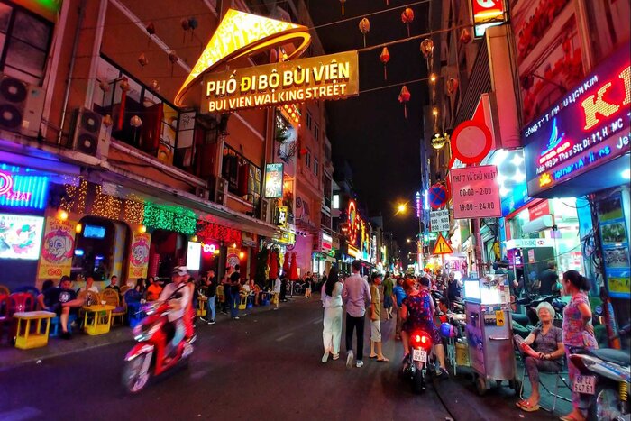 Take a leisurely stroll down Bui Vien walking street