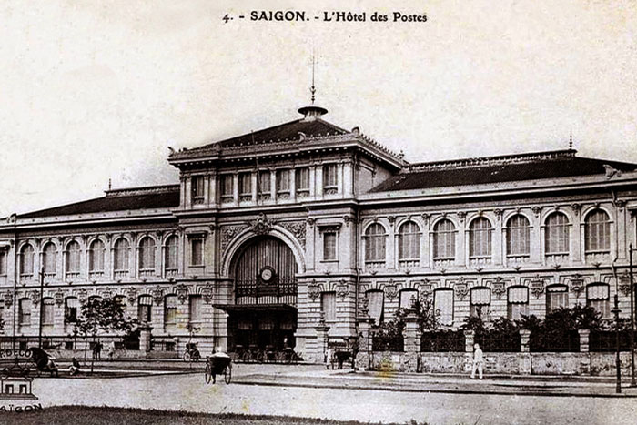 An old photo of the central post