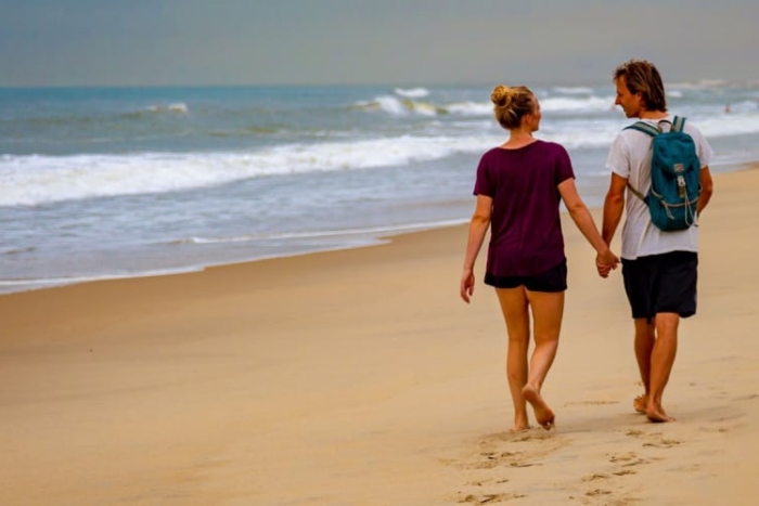 Relaxing stroll along the beach at this amazingly tranquil sandy destination.