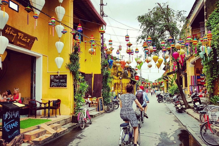 Traveling by bike in Hoi An ancient town