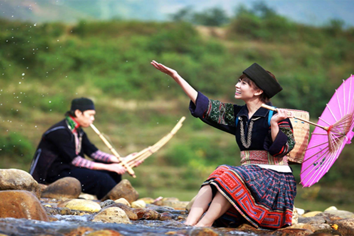 Traditional Thai dress in Mai Chau Vietnam