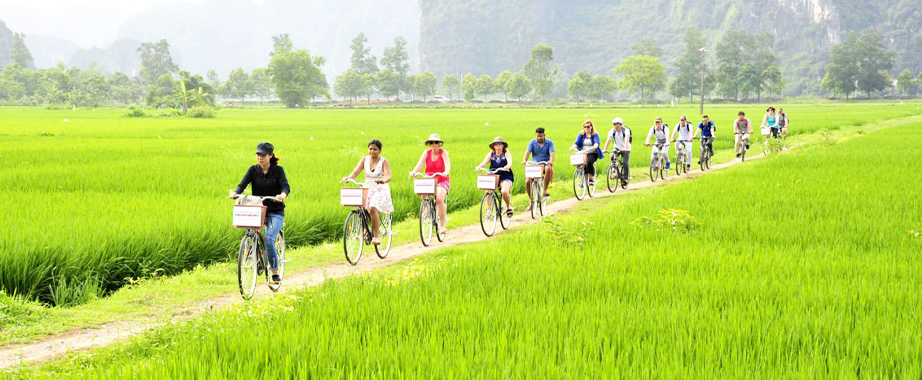 Cycling in Tam Coc