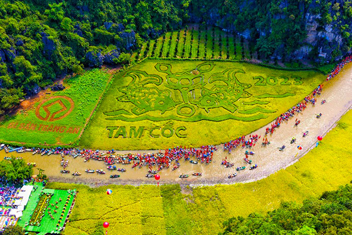 The beauty of Trang An during the ripe rice season