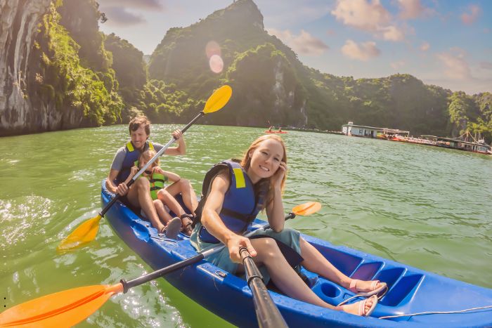 Kayaking in Ha Long Bay