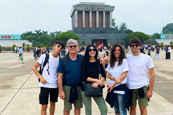 Tourists at Ho Chi Minh Mausoleum in Vietnam