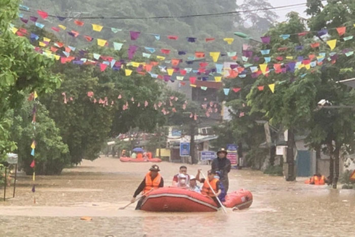 Heavy rain in northen Vietnam