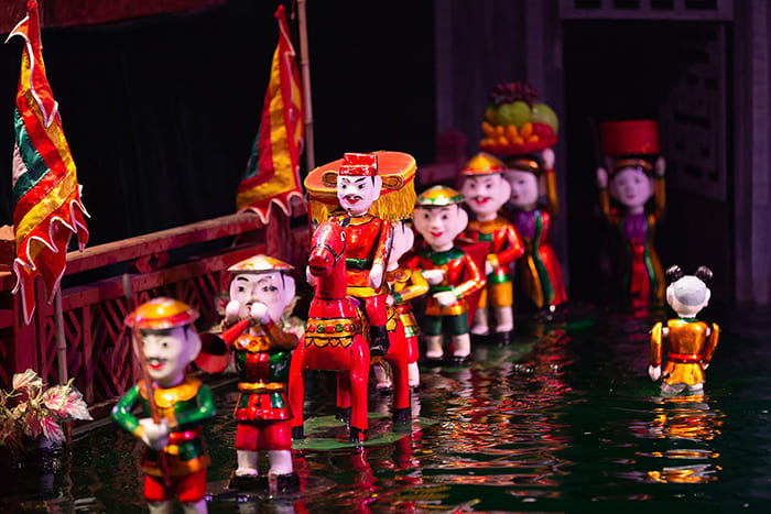 Famous water puppet show in Hanoi