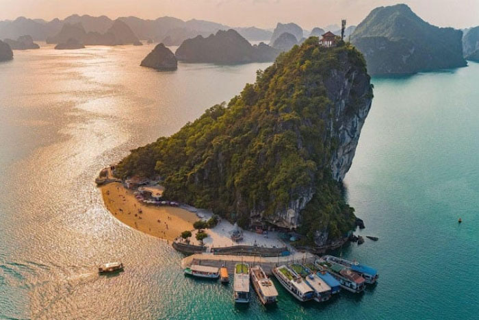 Titov island on Halong Bay