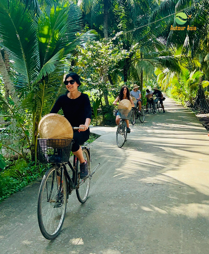 Cycling in Ben Tre Mekong Vietnam