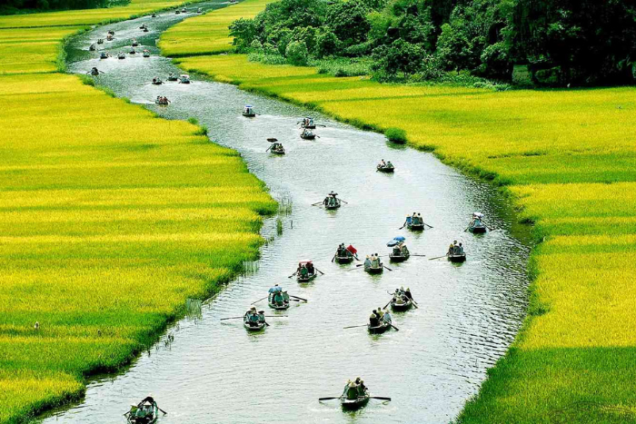 Boat ride through Tam Coc, Ninh Binh