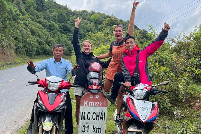 The activity of exploring Mu Cang Chai by motorbike