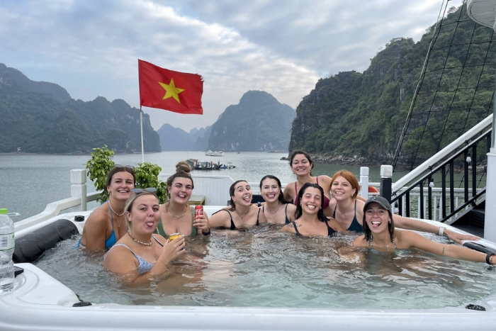 Refresh with swimming pools on boat 