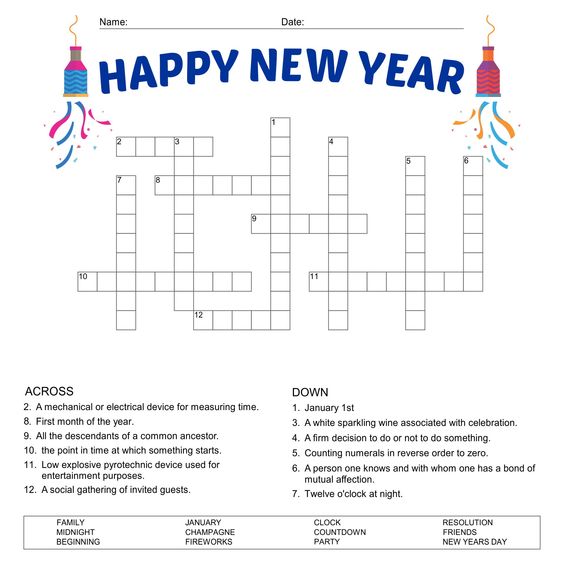 Vietnamese New Year crossword puzzle 