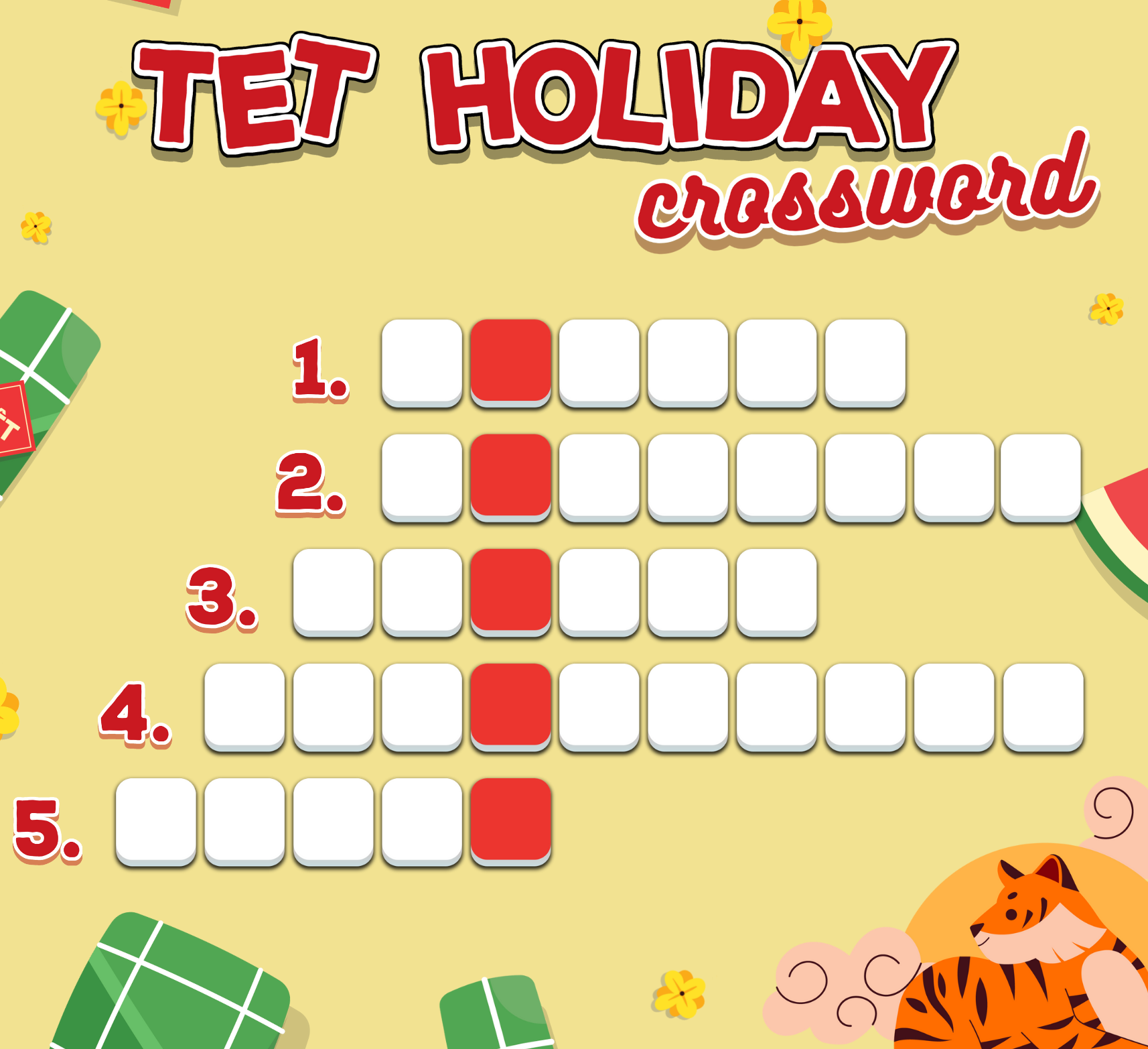  Challenge yourself with the following Vietnamese New Year crossword puzzle