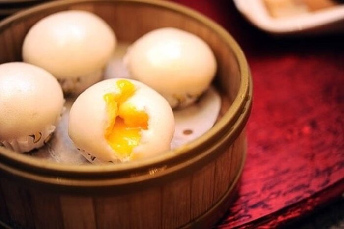 Salted egg steamed pork buns in Vietnam 