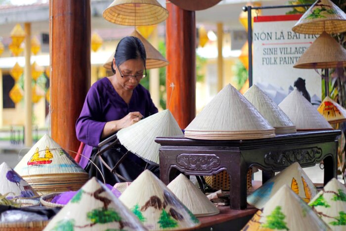 Image of Phu Cam conical hat making village, Hue