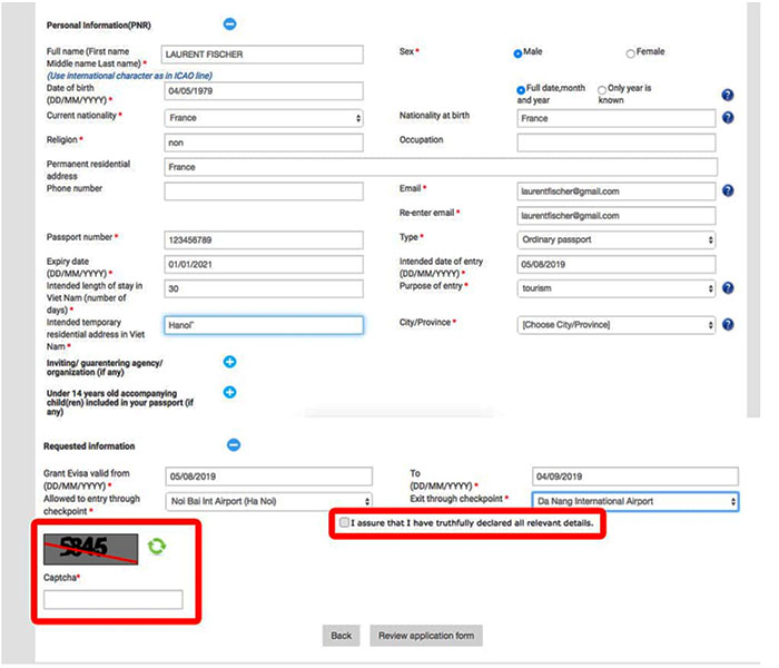 Step 5 to apply for an e-visa