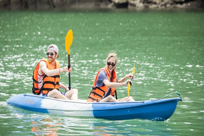 Water activities attract tourists in Ha Long Bay