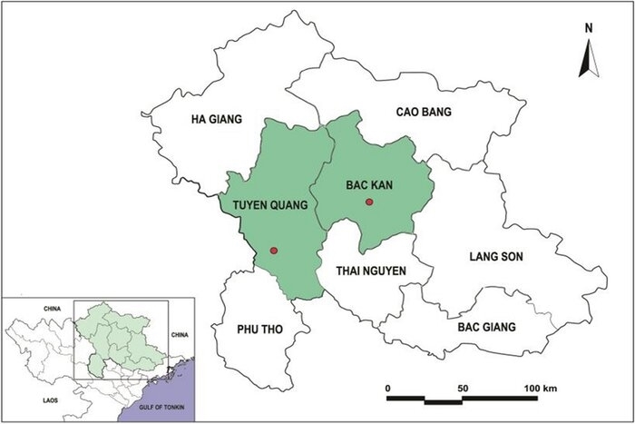 Northeast Vietnam map 