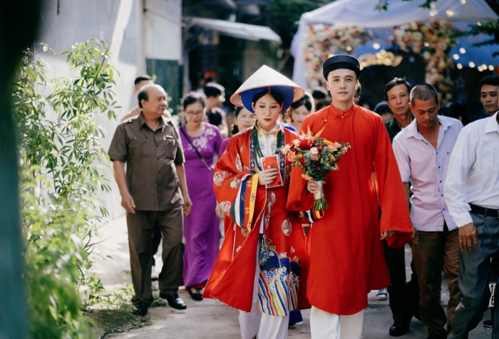 Bride procession ceremony in central Vietnam 