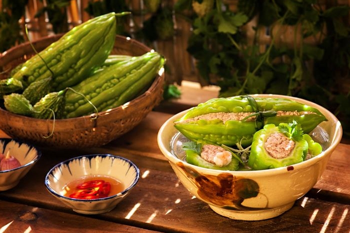 Pork stuffed bitter melon soup